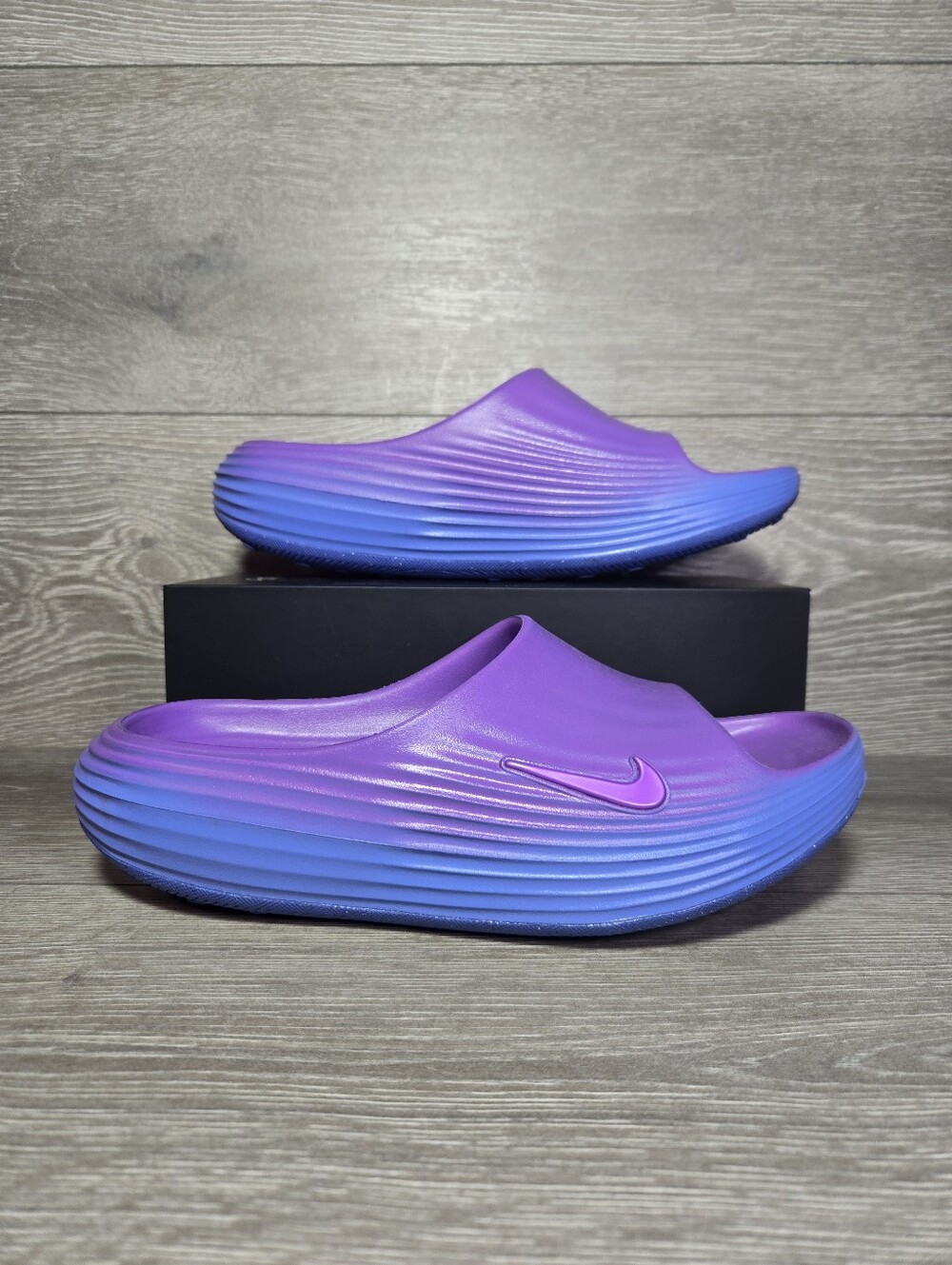 Nike Purple to Blue Gradient Slide Sandals